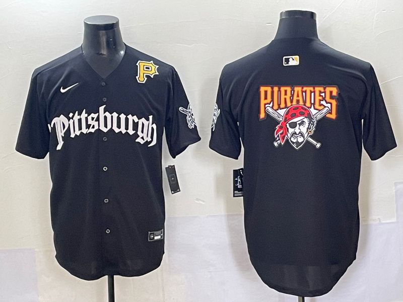 Men 2025 Pittsburgh Pirates Blank Black Five generations Joint Name Nike MLB Jersey style 4
